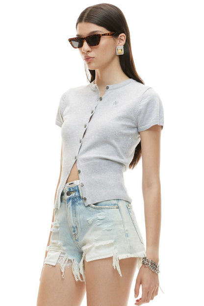 Merino Wool Flutter Sleeve Top