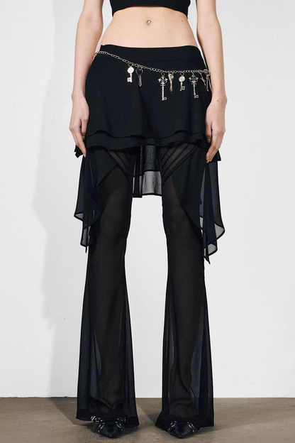 Chiffon-Rüschenrockhose