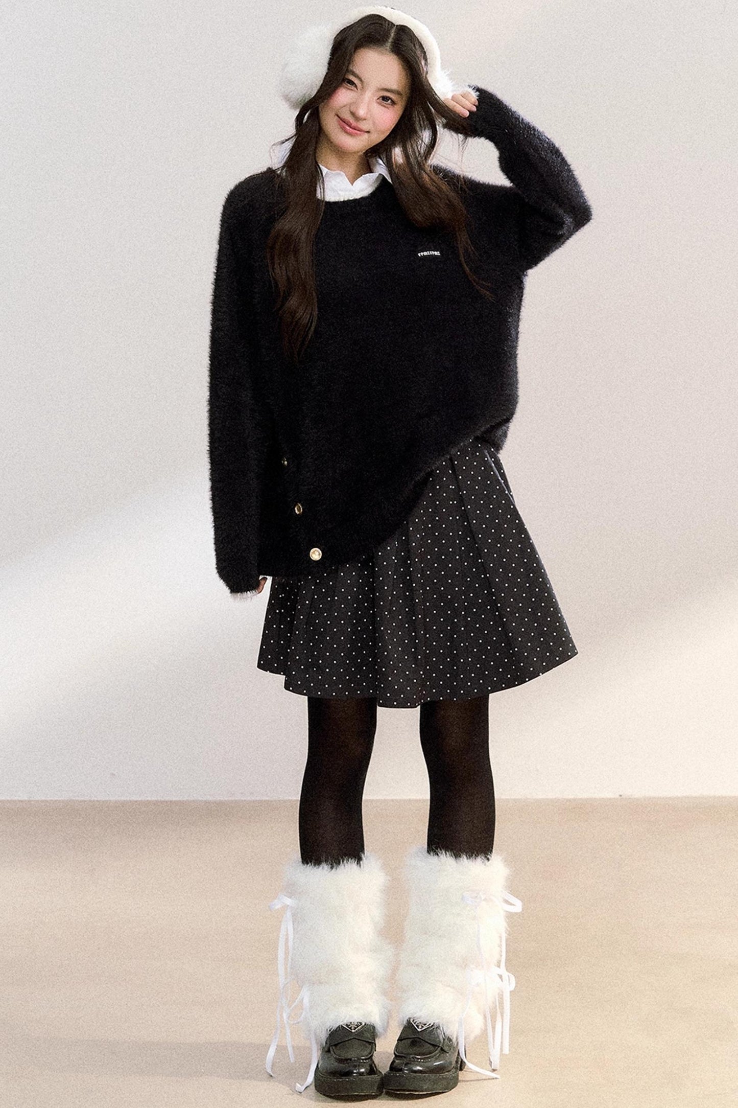 Metal Button Knit Pullover Top