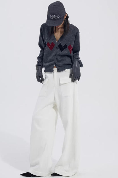 Warm Fleece Wide-Leg Pants