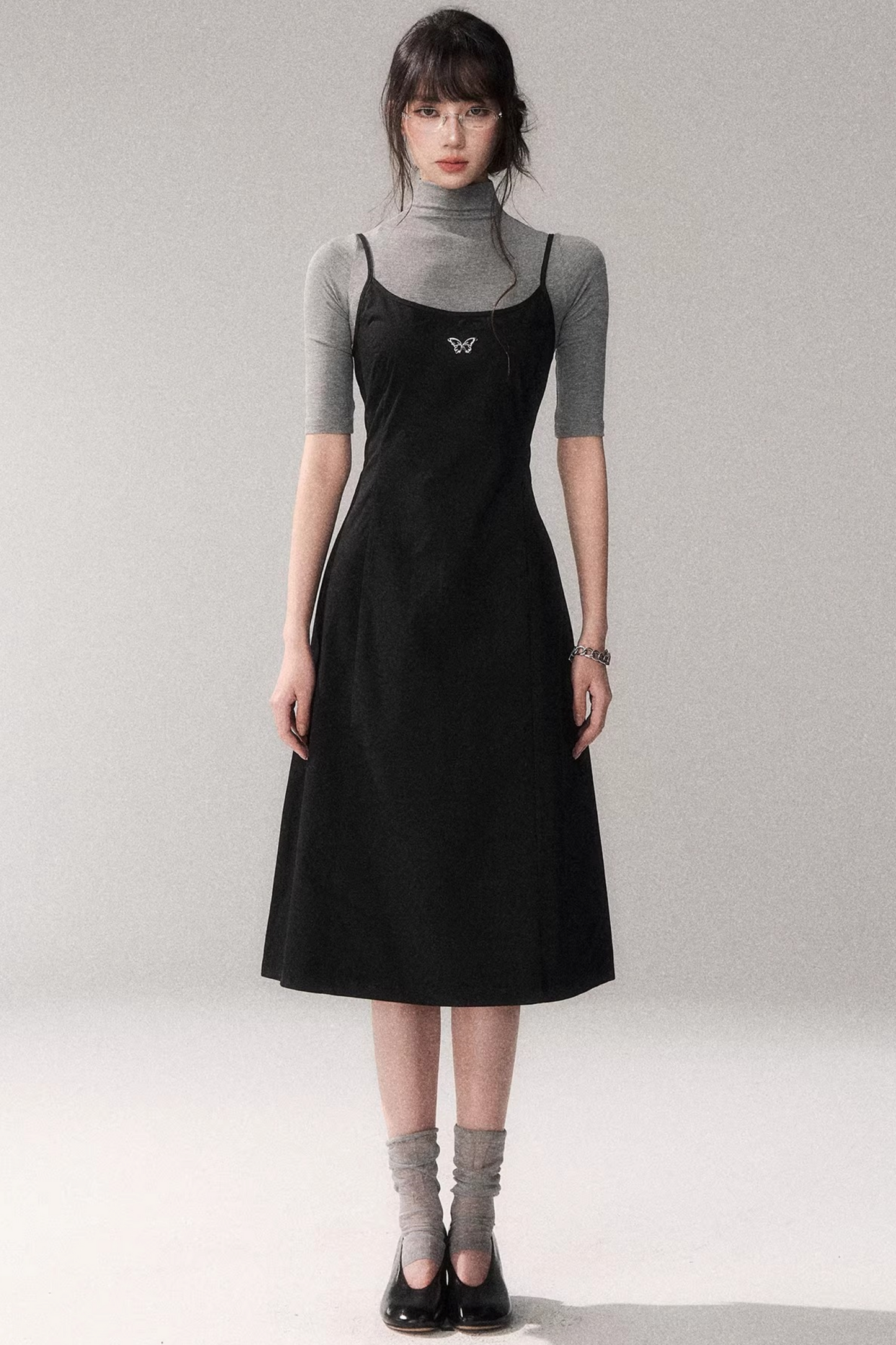 Retro Mid-Sleeve Slim Top