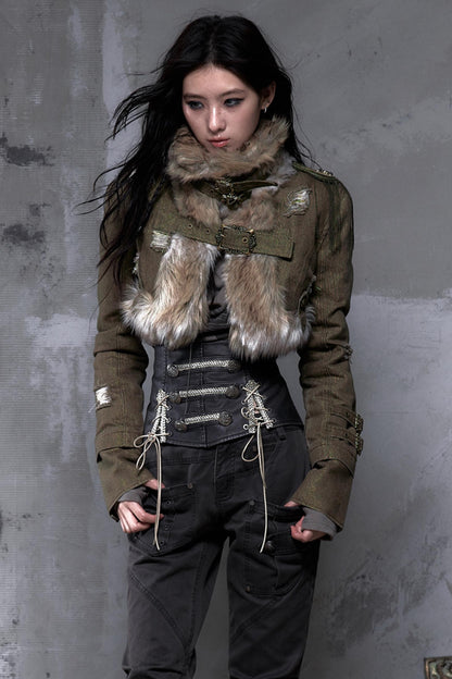 Retro Gold Thread Denim Jacket