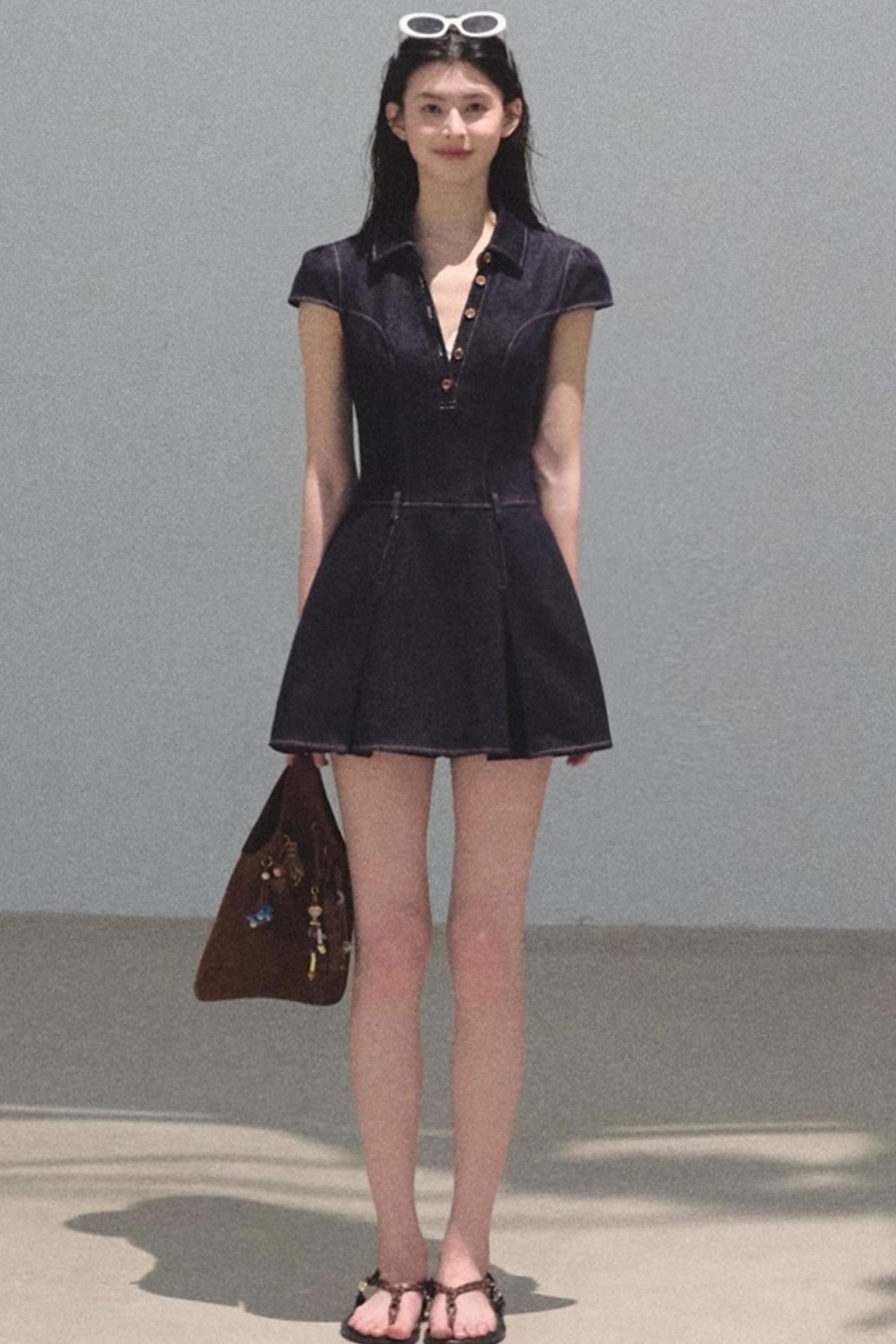 Summer V-Neck Polo Dress