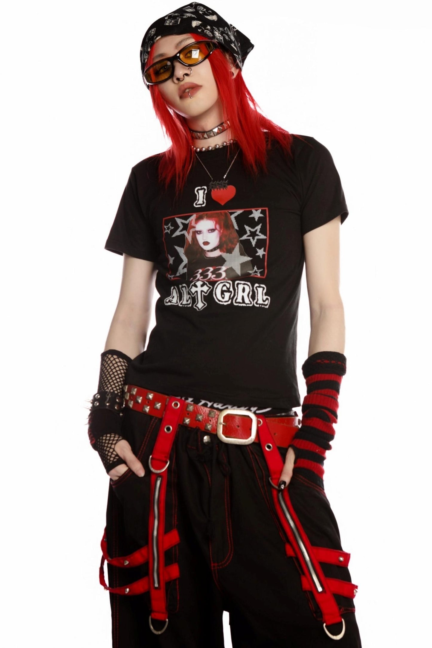 Versatile Gothic Slim Shoulder T-Shirt