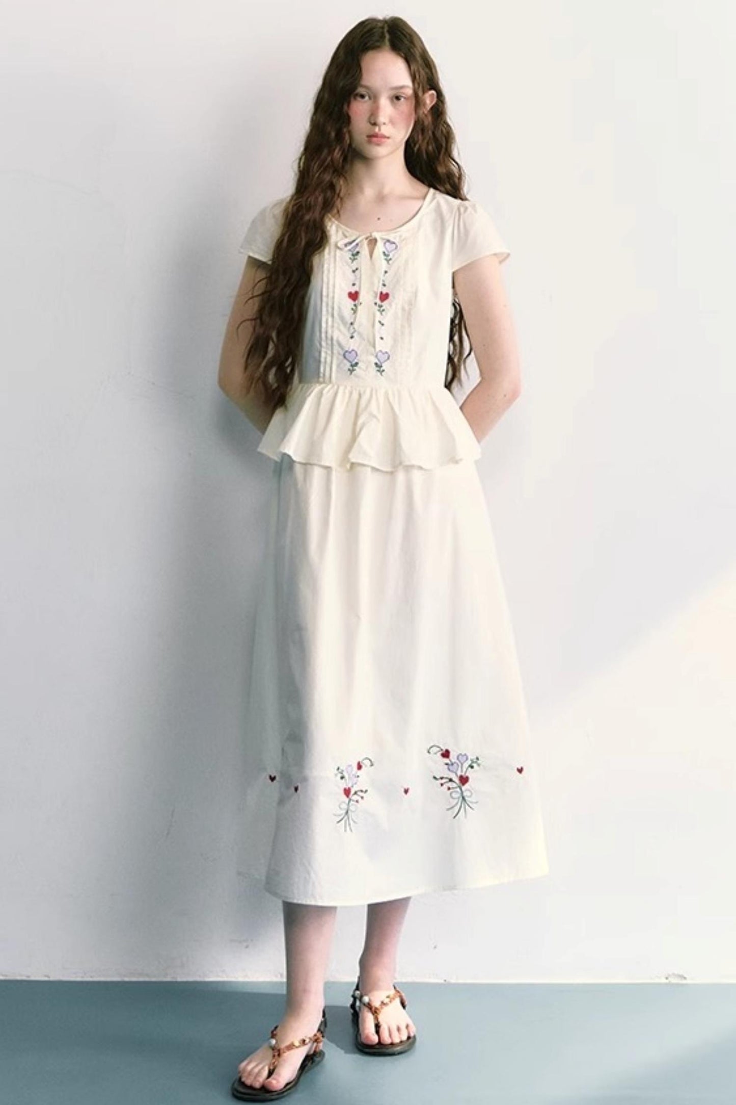 Colorful Embroidered Double-Layer Dress