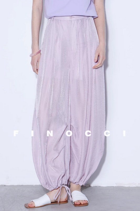 Mulberry Silk Shimmering Lantern Pants