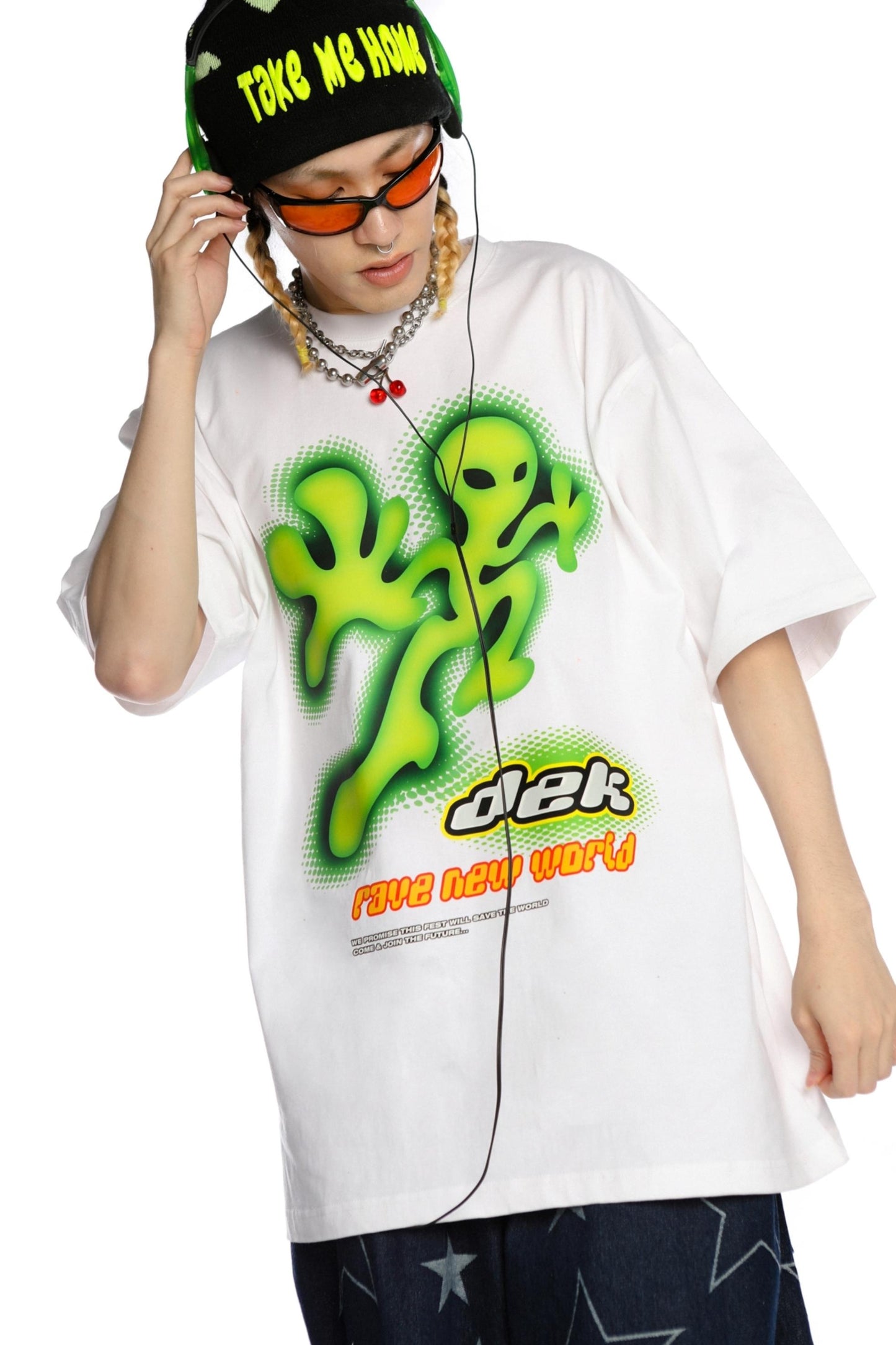 Retro Alien Streetwear Oberteil 