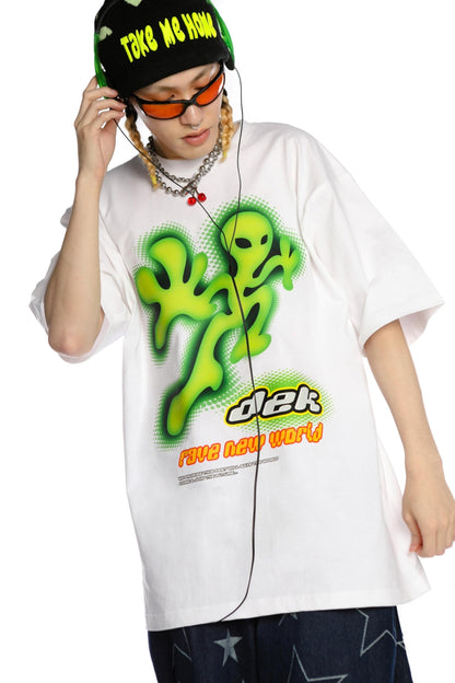 Retro Alien Streetwear Oberteil 