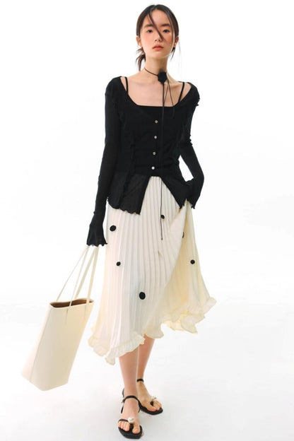 Soft Silhouette Bell Sleeve Knit Cardigan