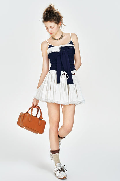 Pleated Mint Cake Skirt