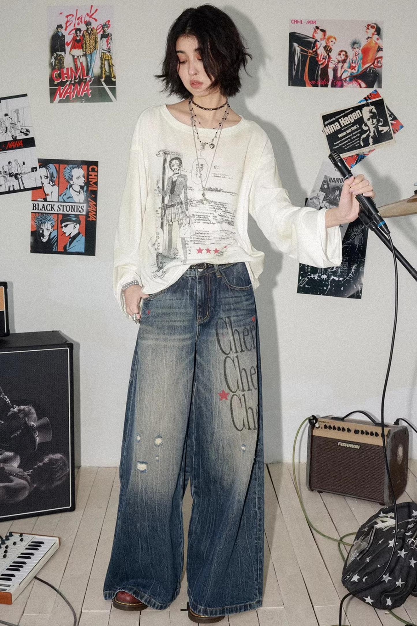 High-Waisted Flared Jeans