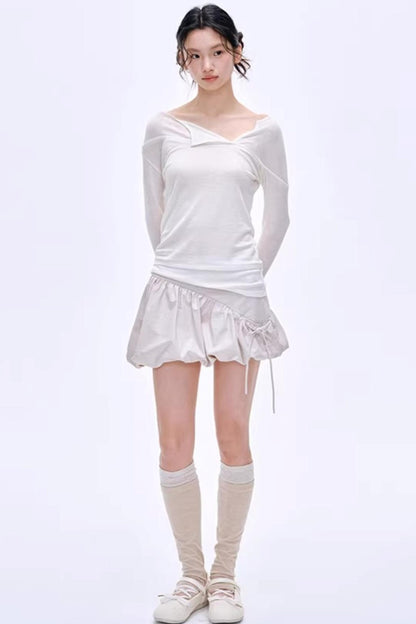 Asymmetrical Wool Blend Blouse