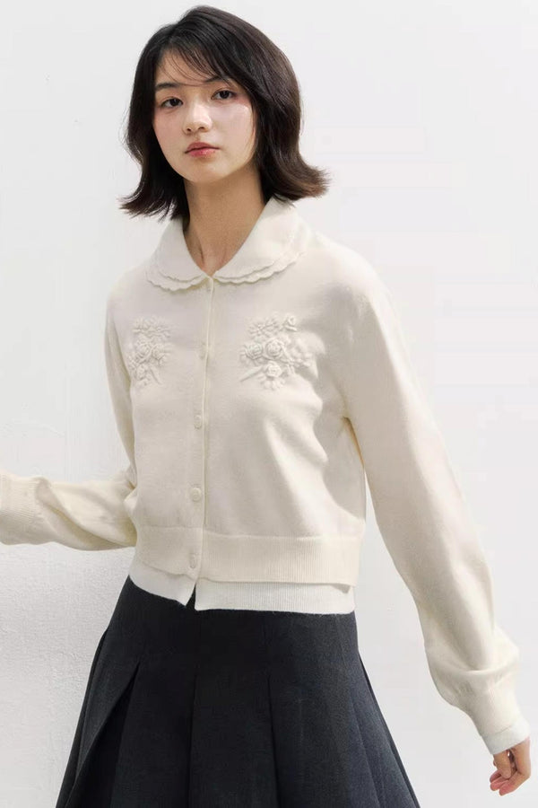 Sunset Rose Crochet Sweater