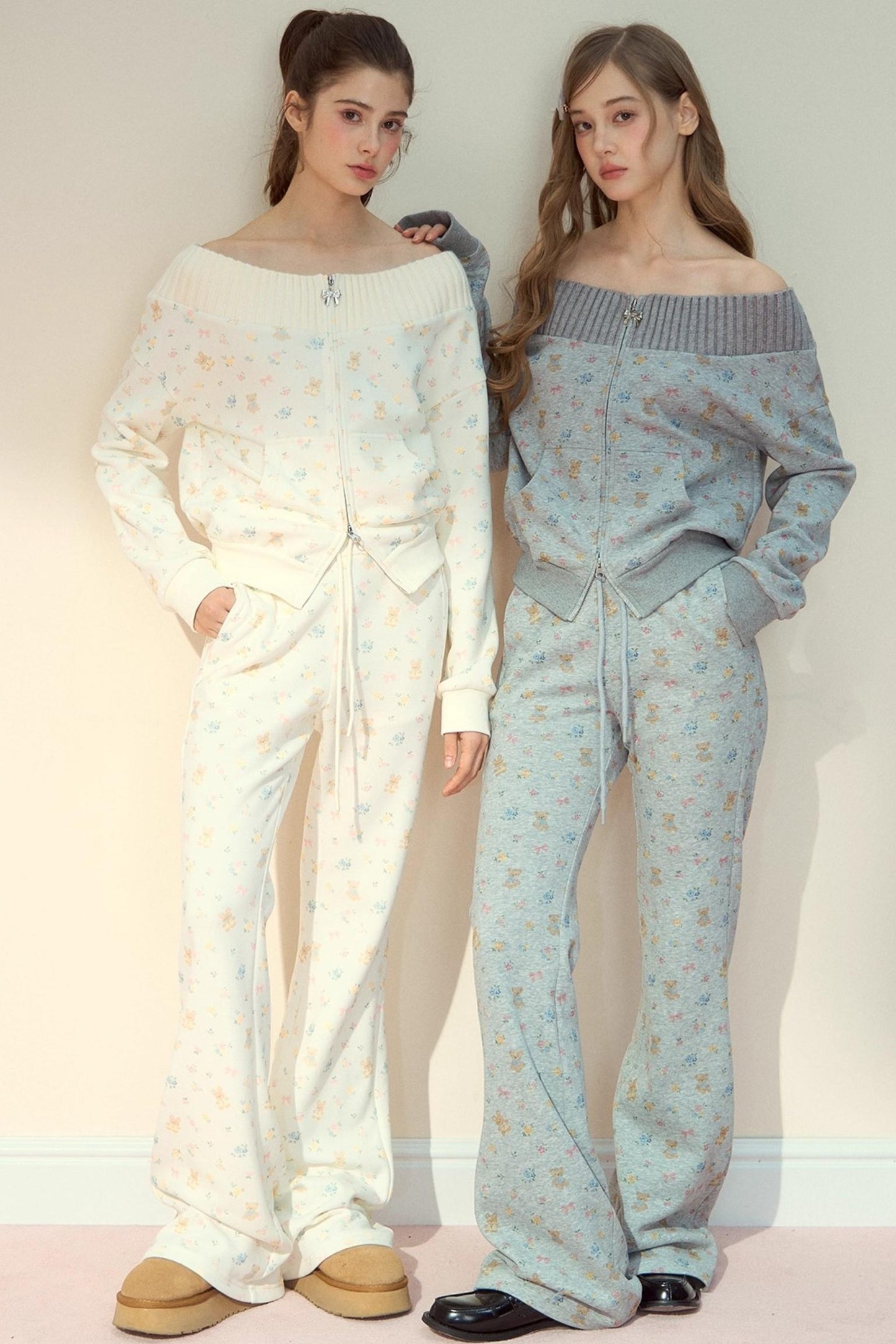 One-Shoulder Sweatshirt Set-Up