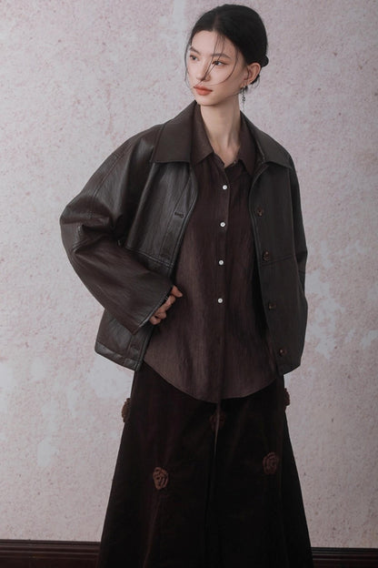 Caramel Coffee Leather Jacket