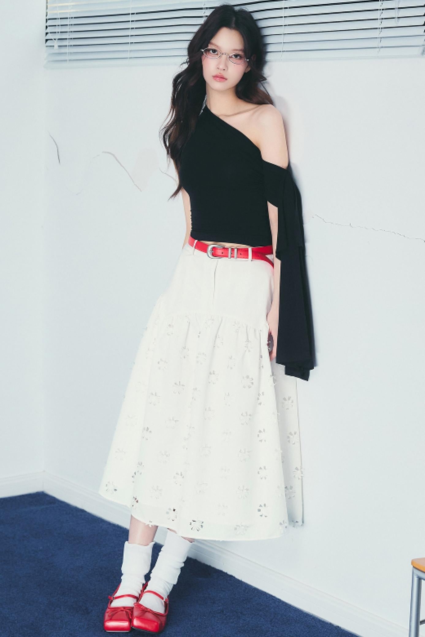 Heart Slob Floral A-Line Skirt