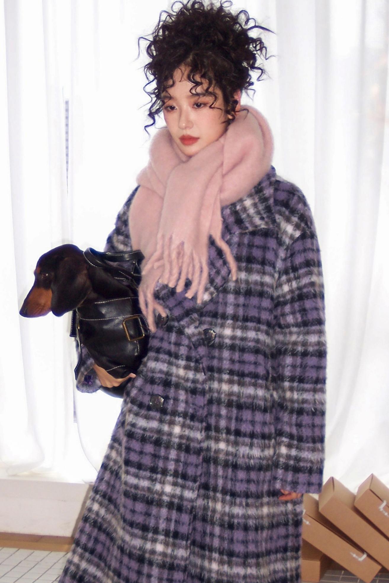 Plaid Woolen Winter Coat