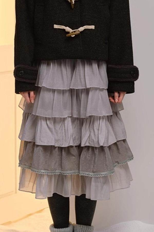 Hand-Dyed French Ruffled Skirt