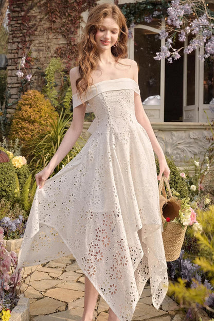 Milky Way Asymmetrical White Dress
