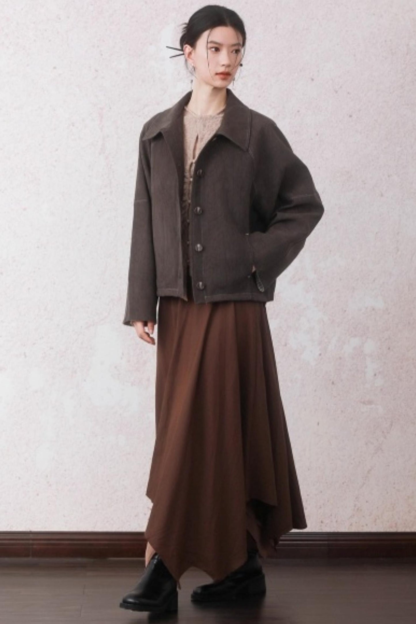 Patchwork Velvet-Feel Jacket