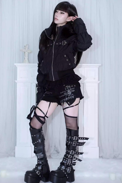 Detachable Hat Punk Jacket