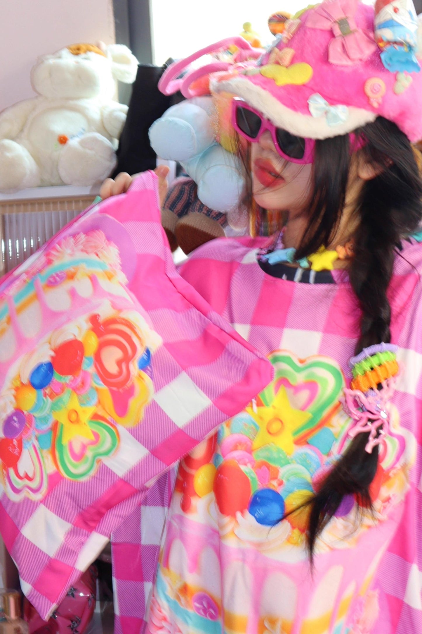 Y2K Plaid Sweatshirt Top