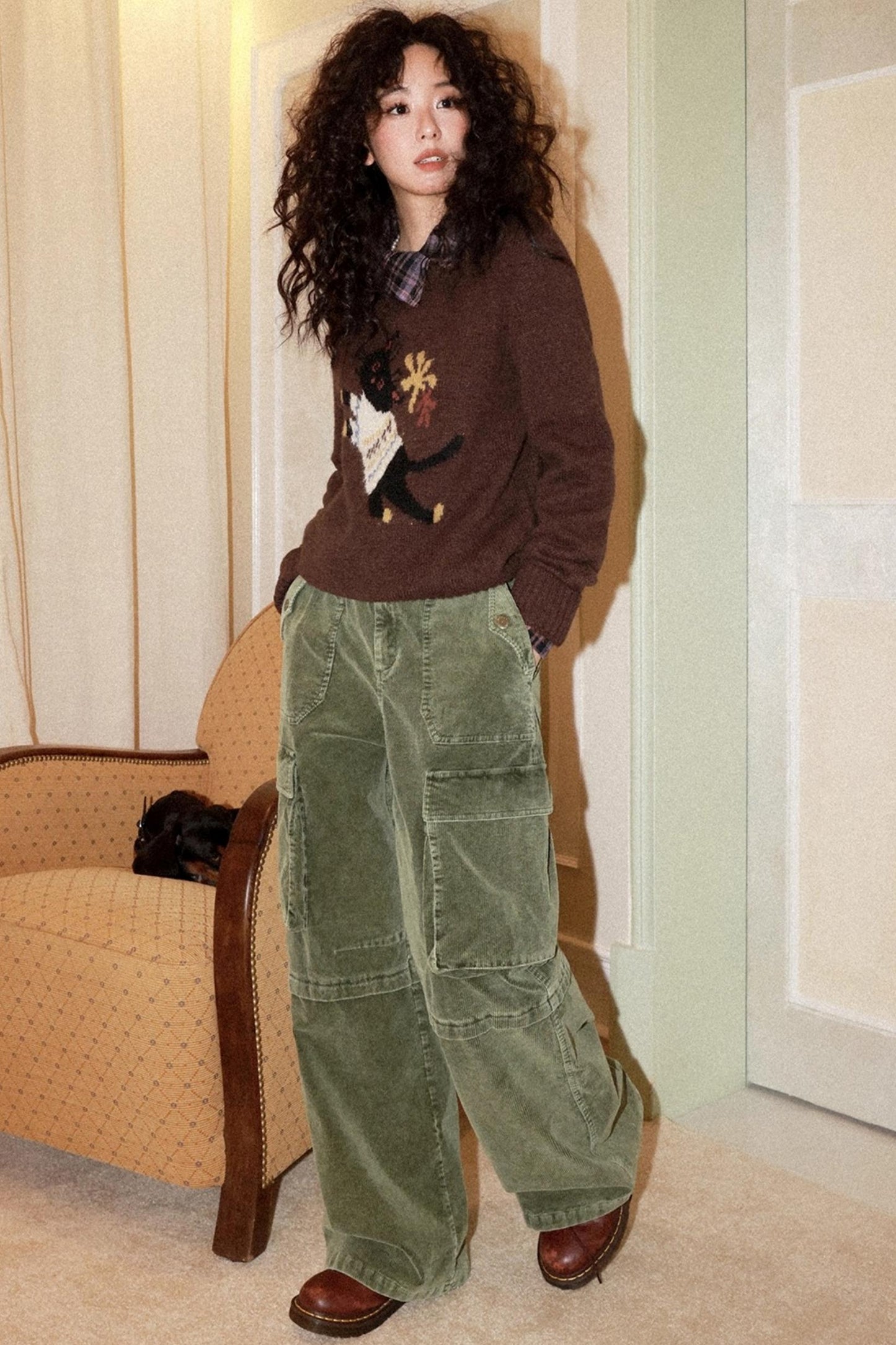 Retro Corduroy Cargo Pants