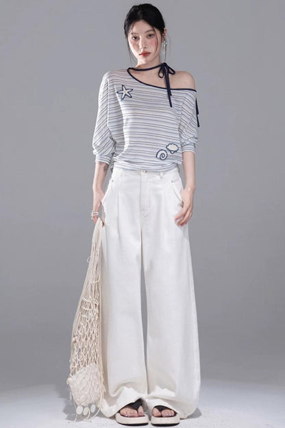 Off-Shoulder Starfish T-Shirt