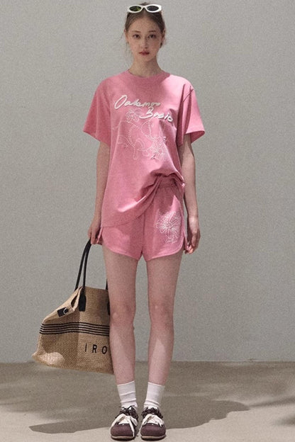 Puppy Cotton Tee & Shorts Set-Up