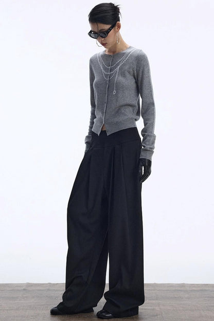 Contrasting Pearl Cardigan