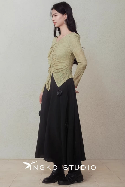 Spring Bud Green Floral Top