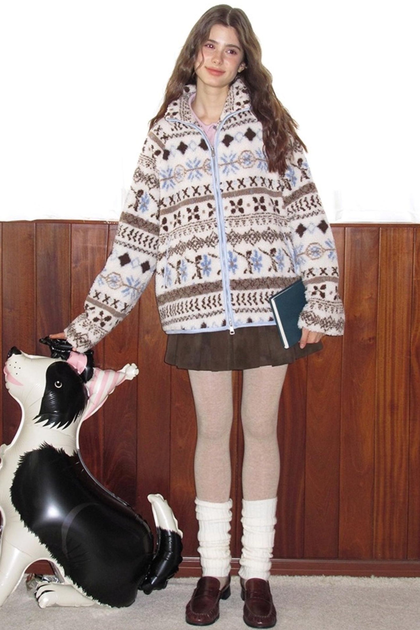 Sea Salt Cocoa Faux Shearling Jacket Set-Up