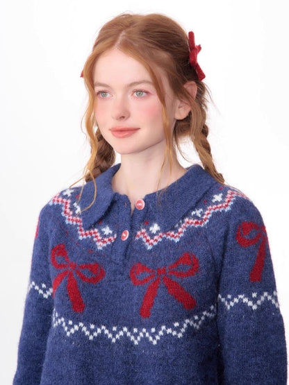 Soft and thick Fair Isle polo neck sweater