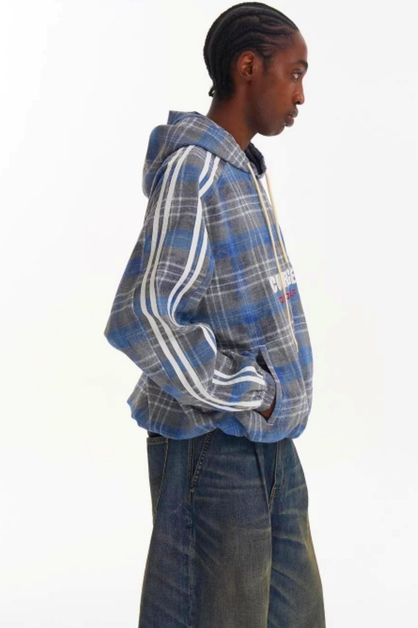 Patchwork-Plaid-Pullover