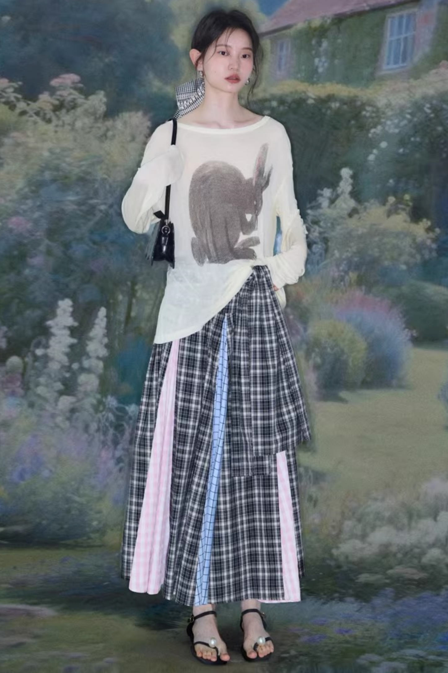 Retro Plaid A-Line Skirt