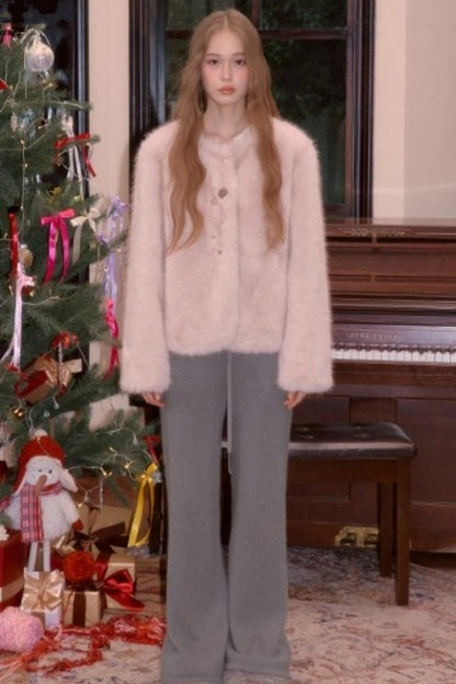 Sweet Girl Hooded Furry Coat