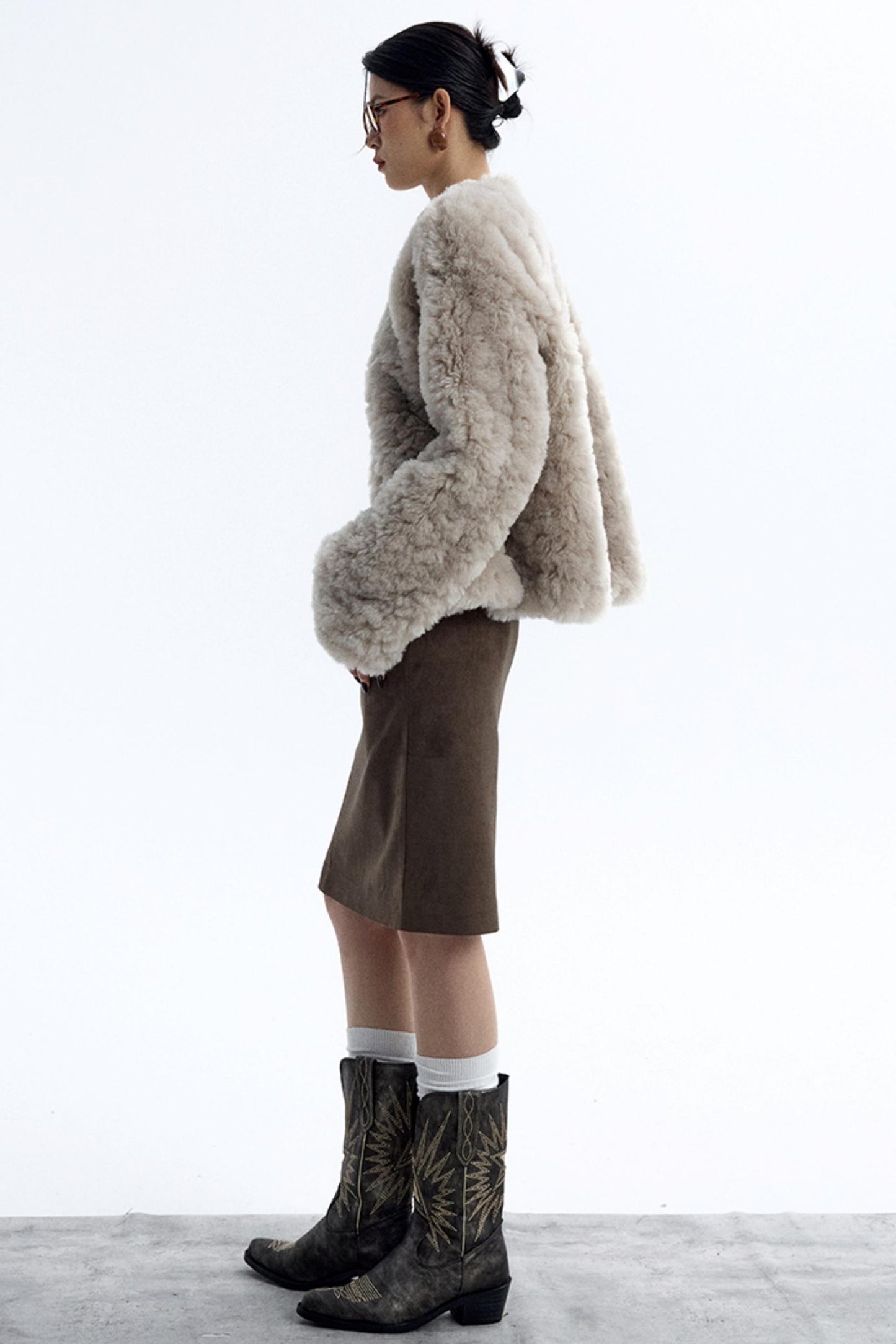 Detachable Belt Suede Skirt