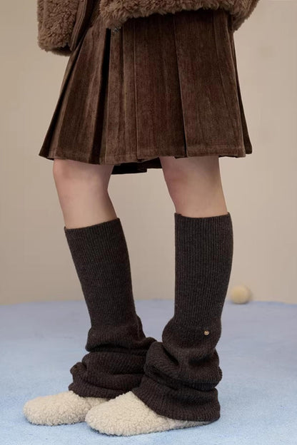 Wool Blend Button Sock Cover