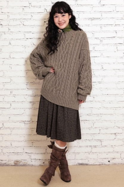 Sheep Wool Cable Knit Sweater