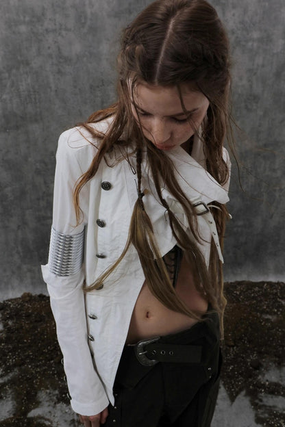 Detachable Sleeve Turtleneck Windproof Jacket