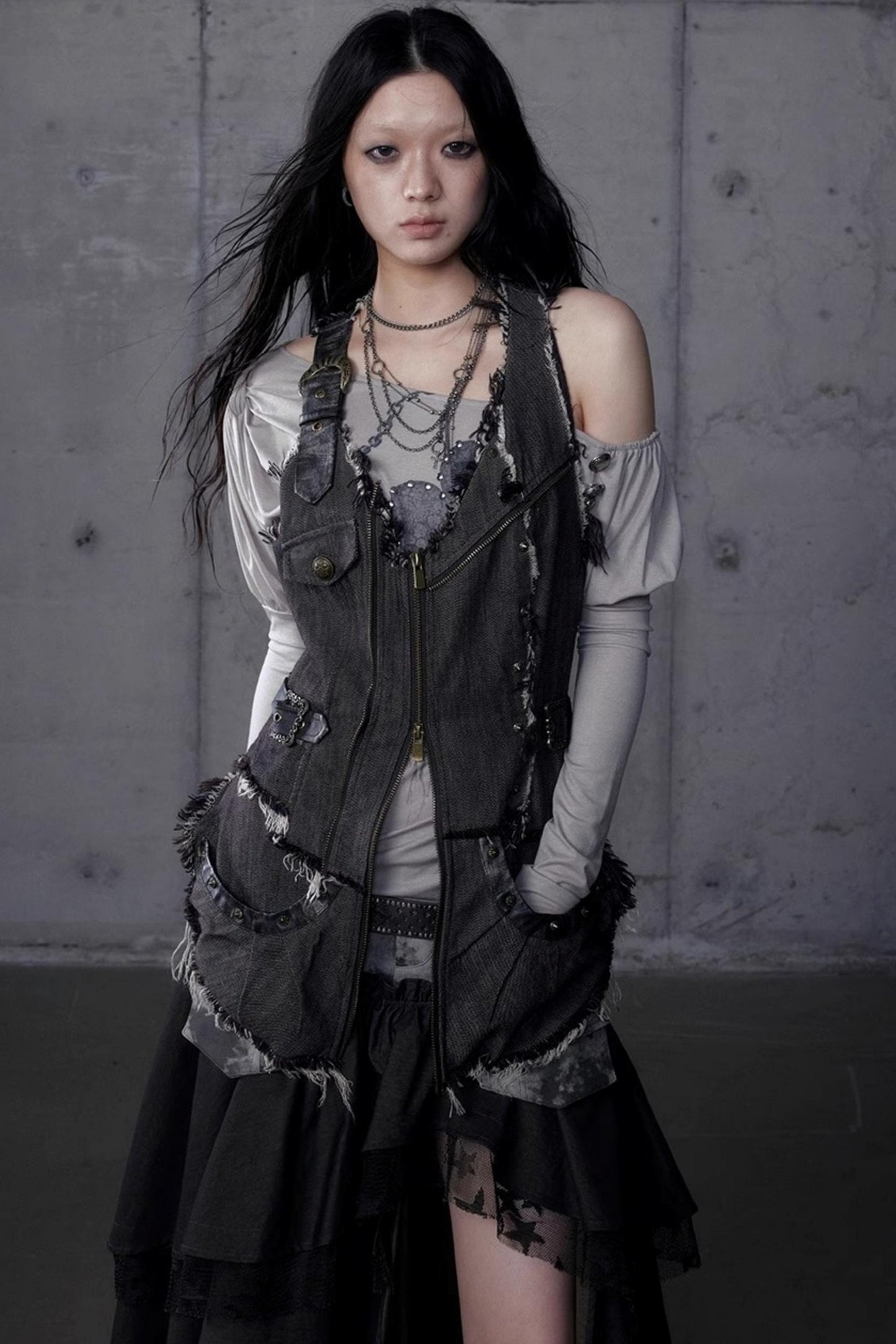 Workwear Waist Denim Vest