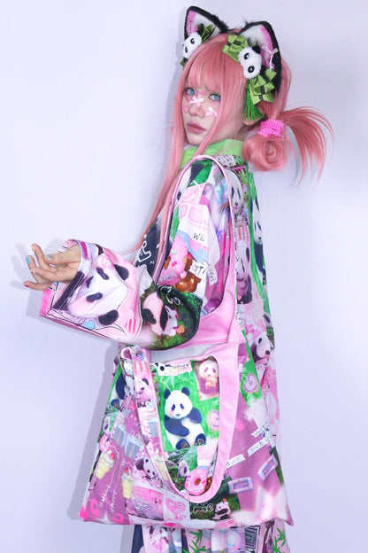 Panda Collage Printed Tang Top