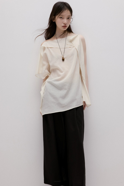 Imitation Linen Black Cropped Pants