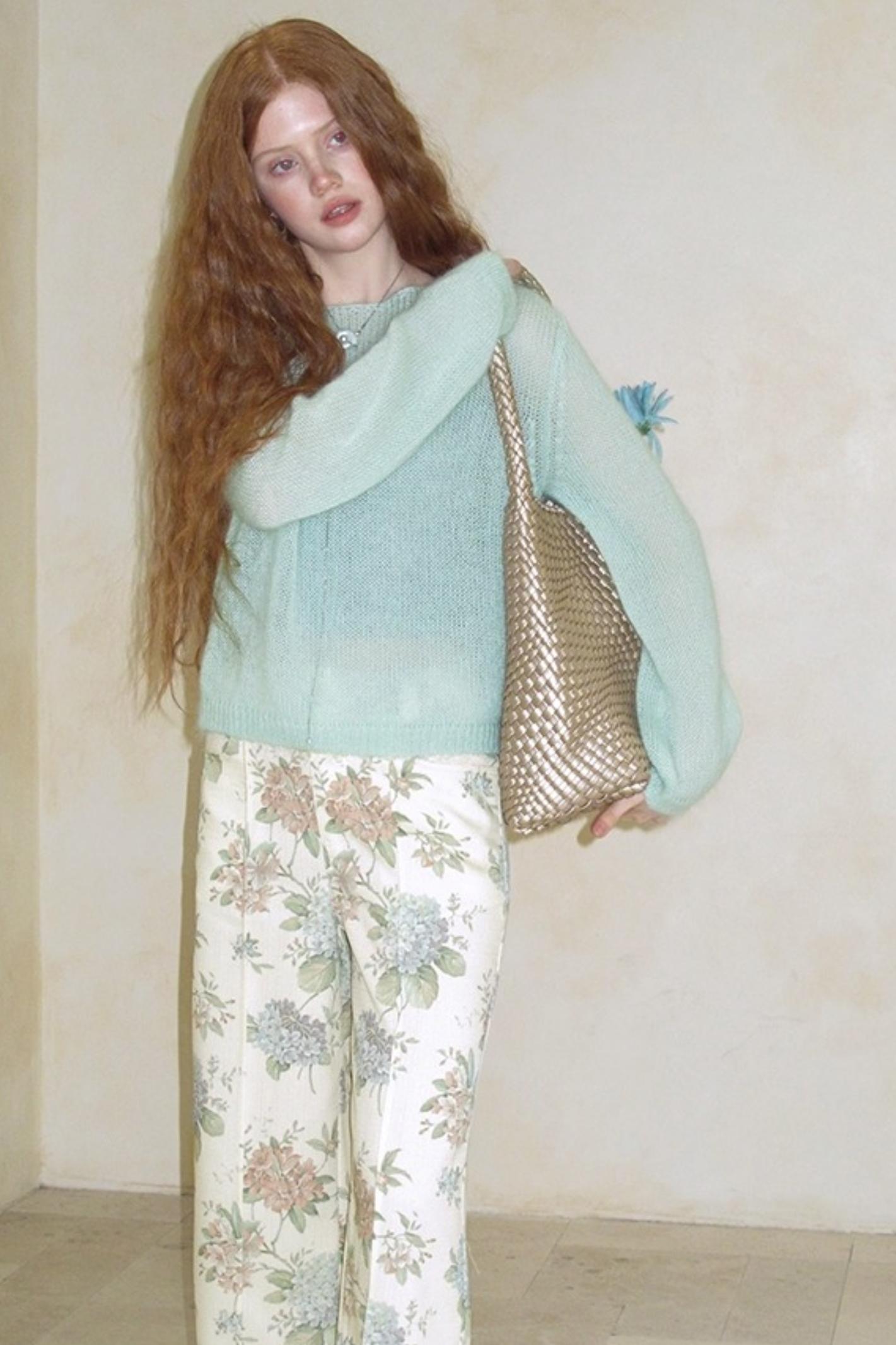 Absinthe Peach Mohair Sweater Top