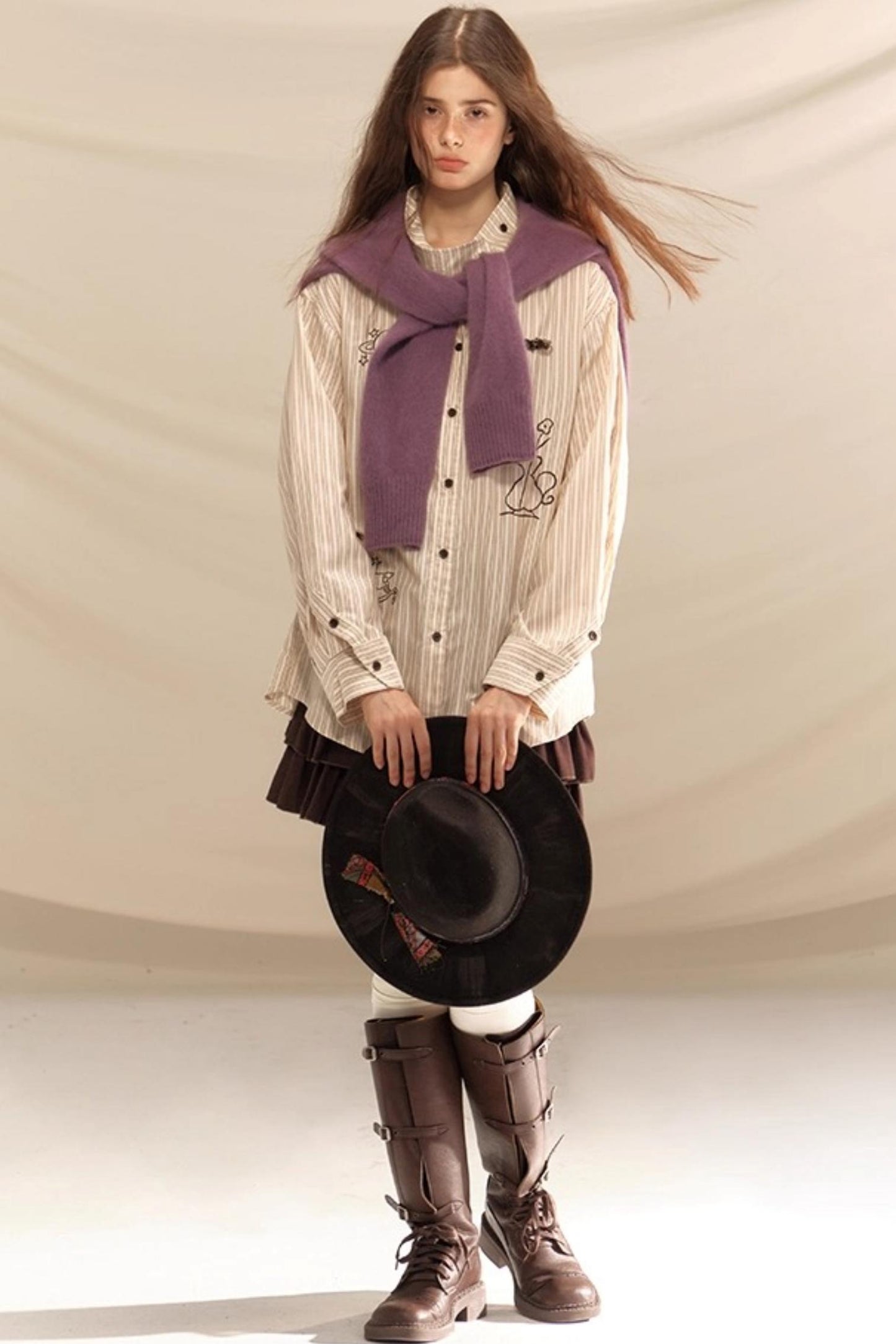 Winter Wool High-Waisted Skirt