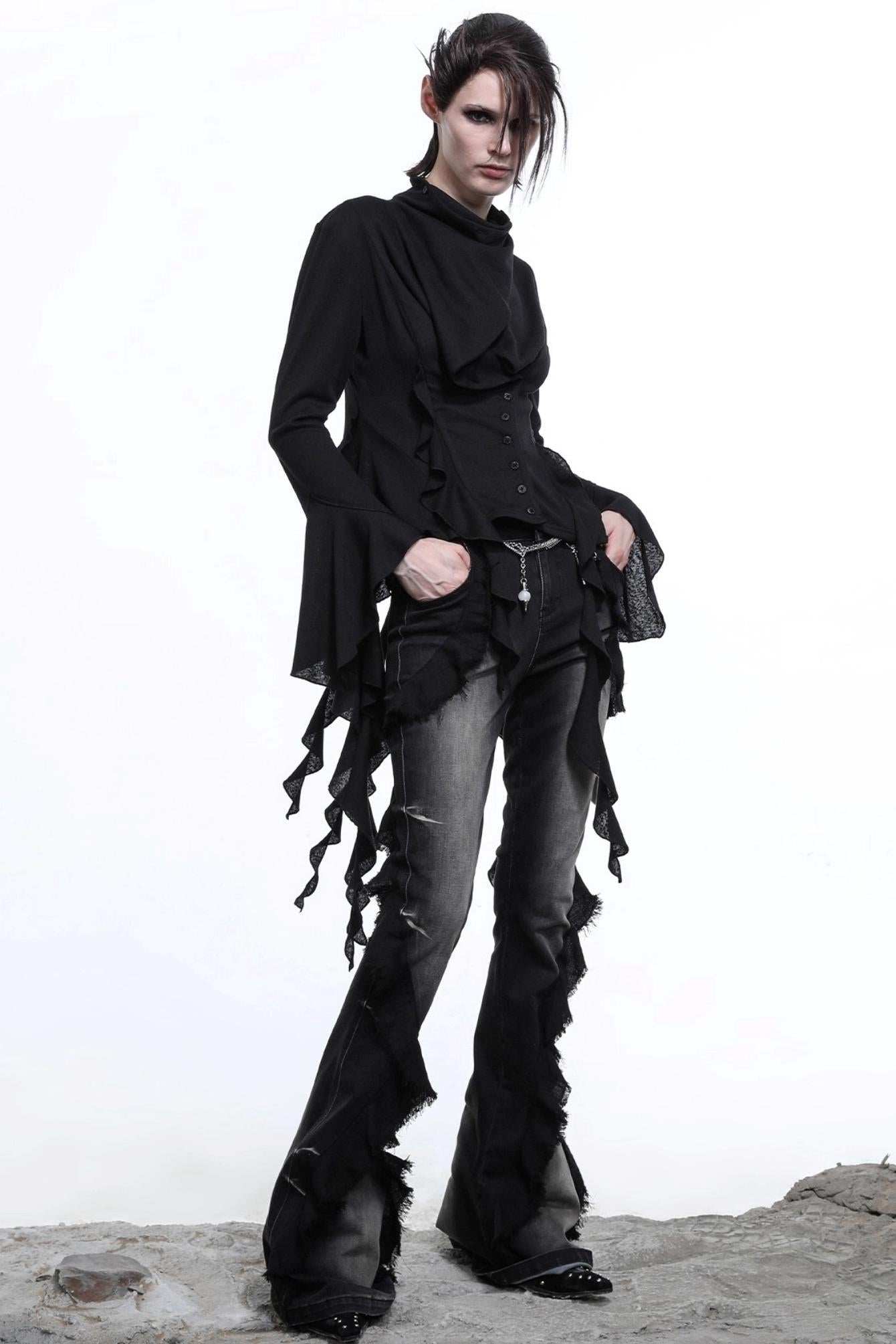 Lyocell Ruffled Cardigan