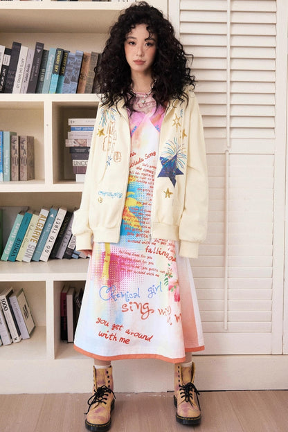 Colorful Printed Camisole Slip Dress