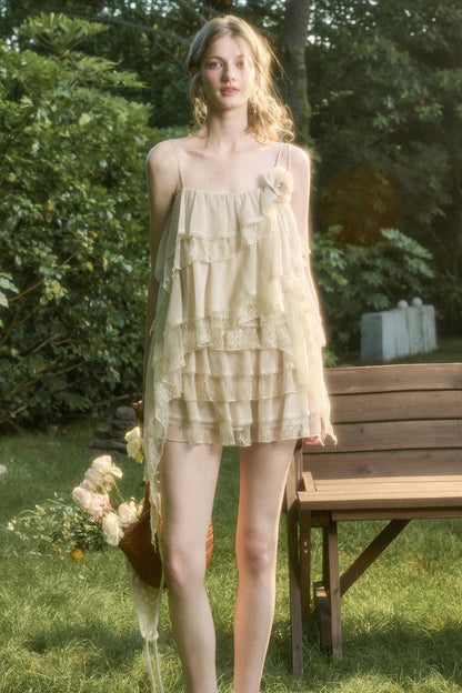 Soft Lace Top With Skirt Set-Up