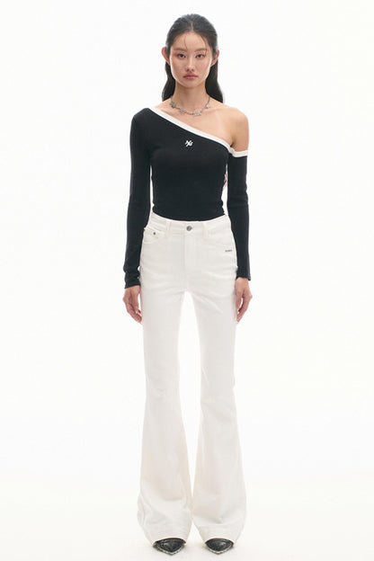 Slender Asymmetry Knit Top