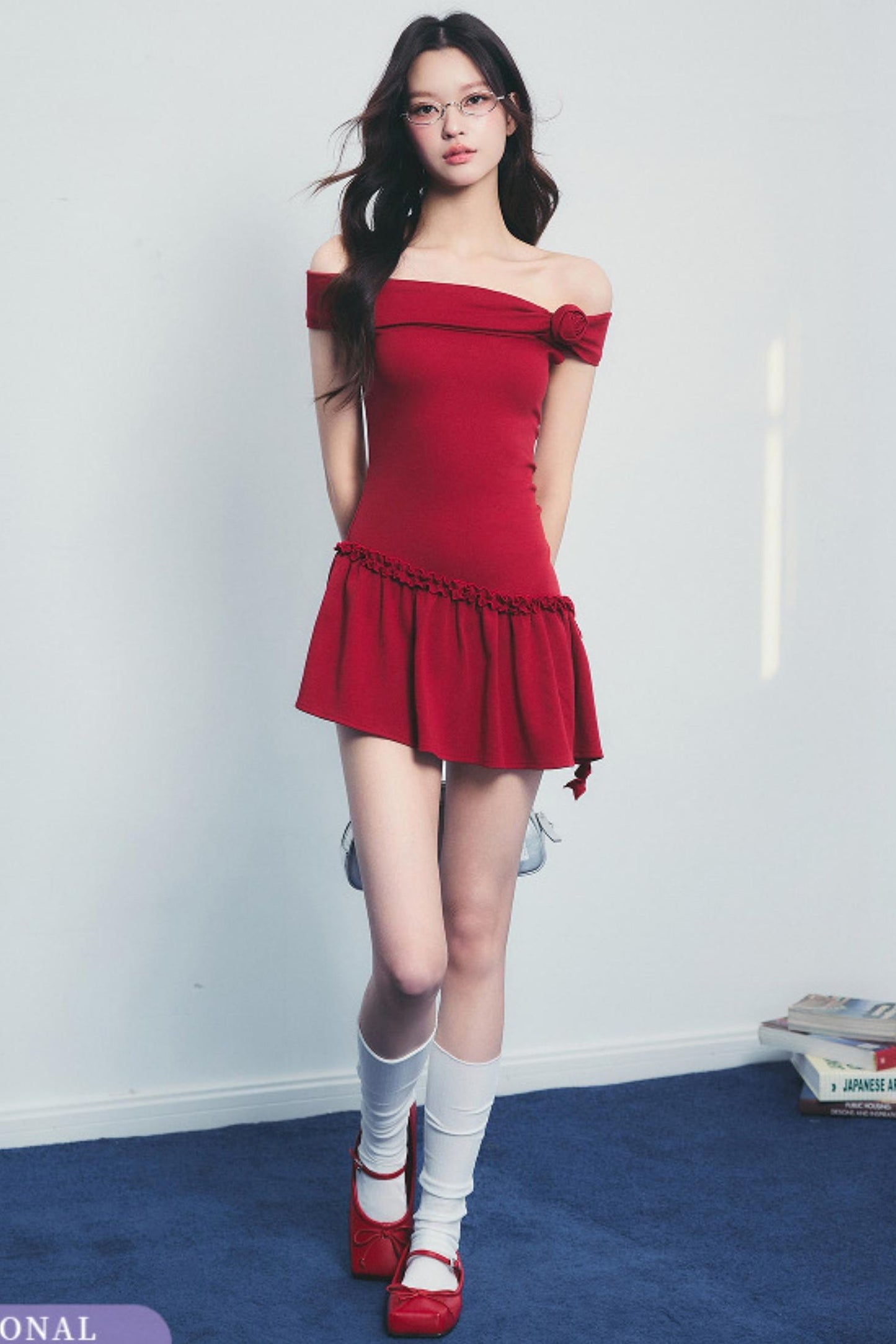 Pink One-Shoulder Drawstring Dress